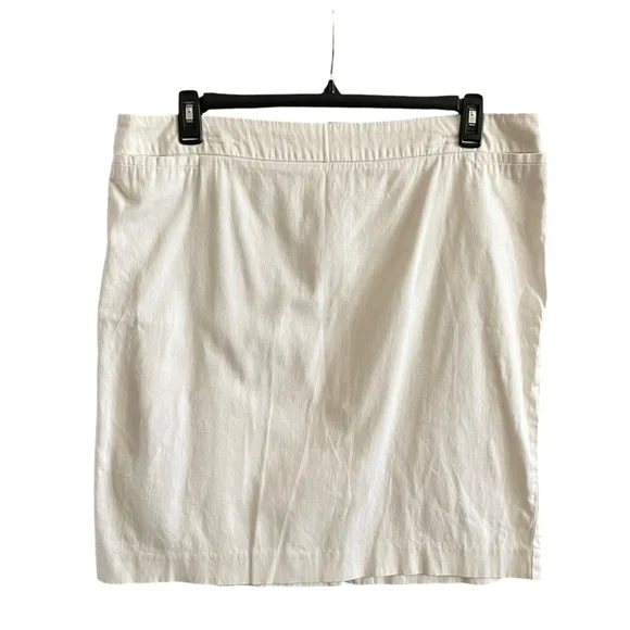 George Skirt Women's Size 18 White Pencil Straight Stretch Zip Minimalist Casual - Picture 2 of 6